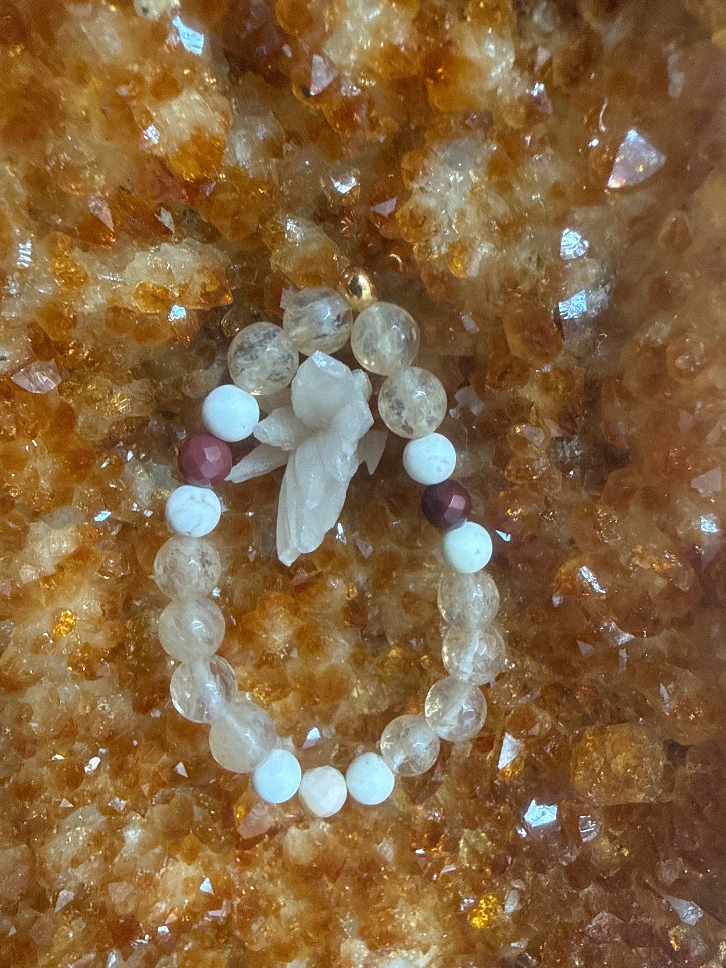 Sacred Desert Sunbeam – 6” Mookaite, White Buffalo, Pineapple Quartz