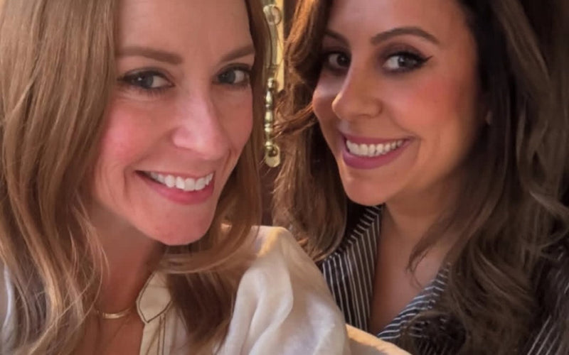 Two glowing Trin Spa clients smiling post-microneedling series, showcasing smooth, radiant, rejuvenated skin after completing their personalized collagen-induction treatments.”