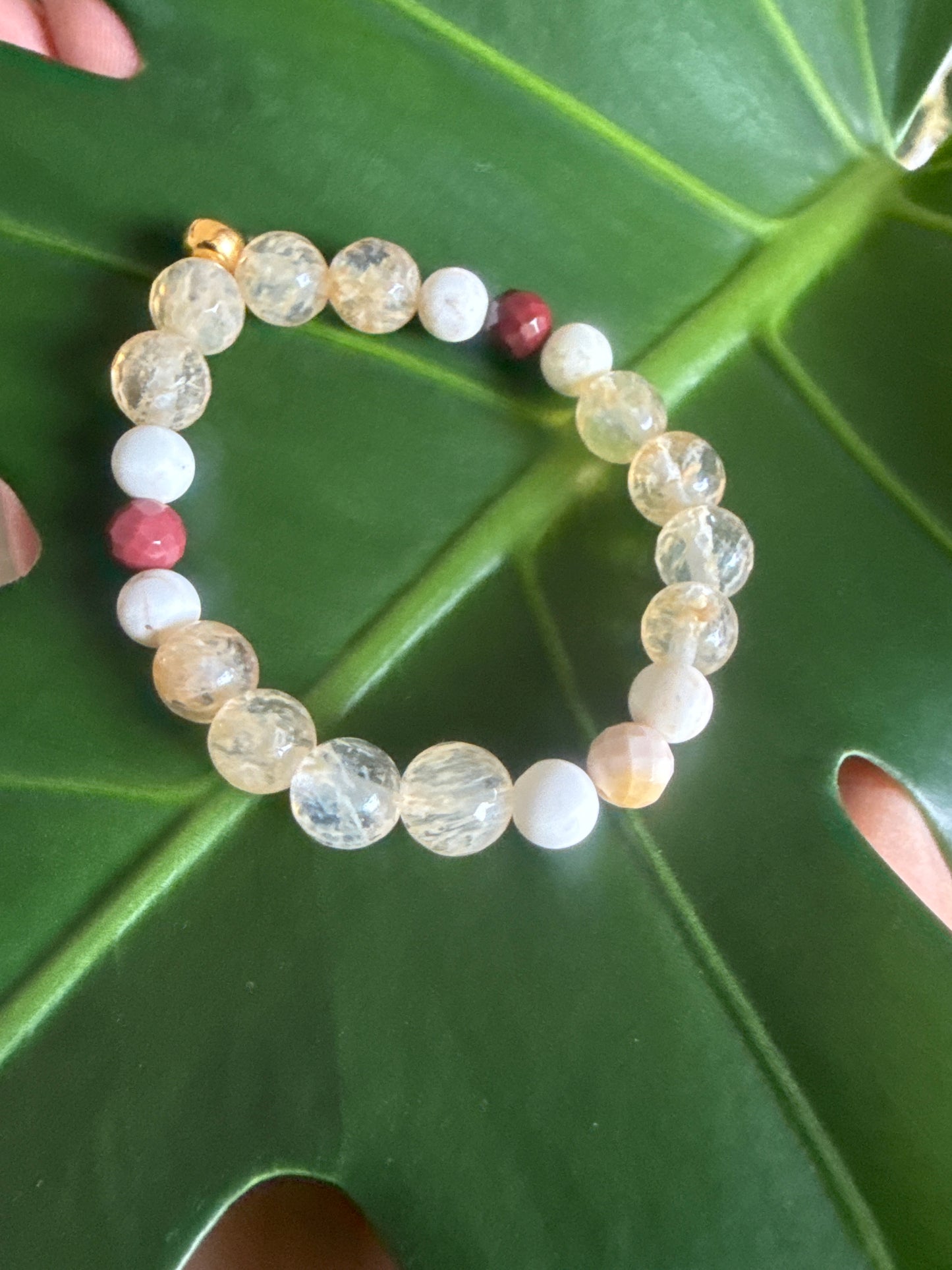 Sacred Desert Sunbeam – 6” Mookaite, White Buffalo, Pineapple Quartz