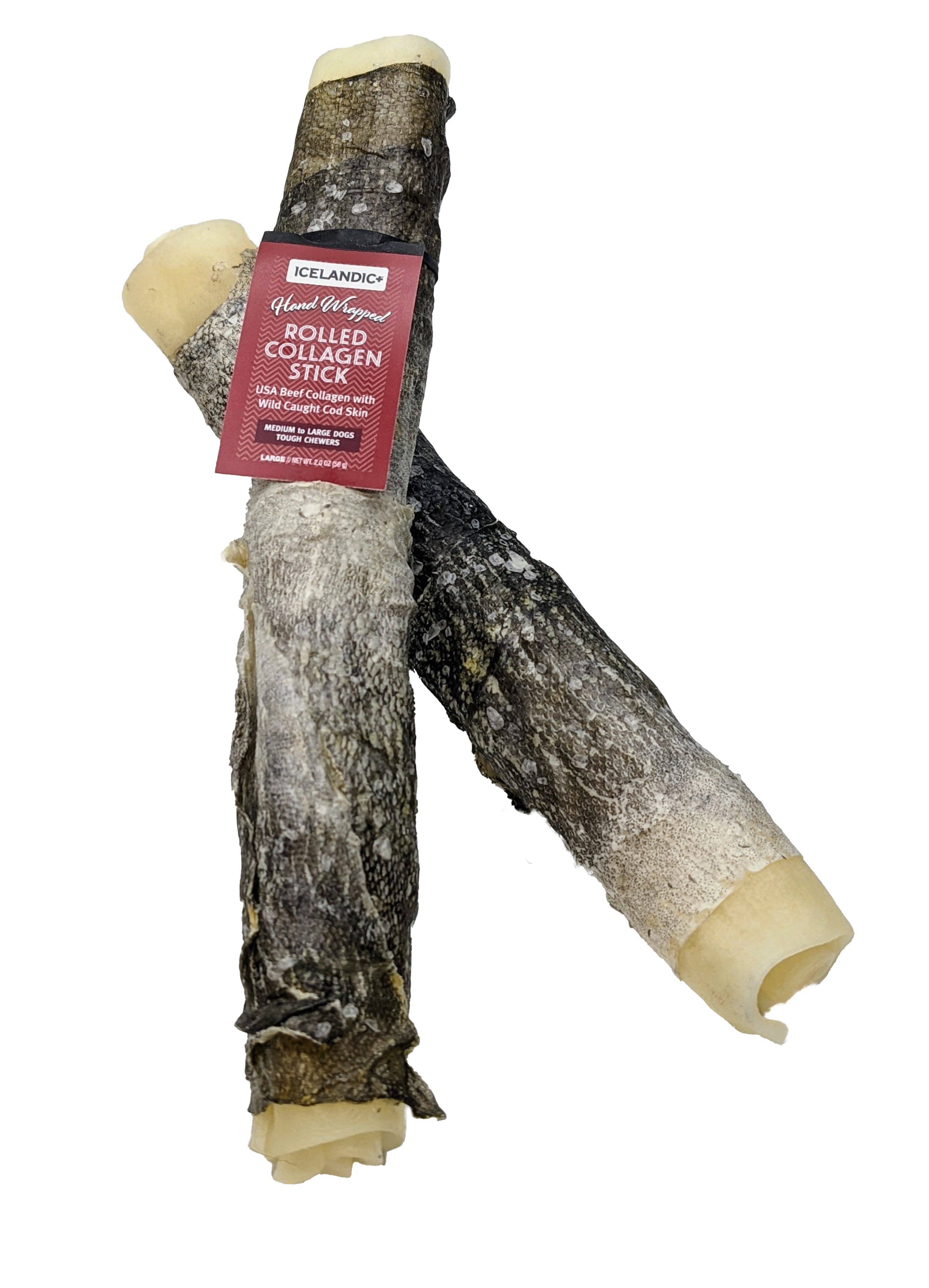 Rolled Beef Collagen Wrapped With Cod Skin 8" Chew Stick