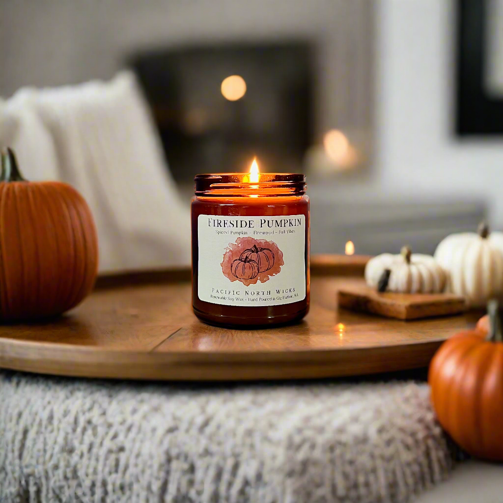 Fireside Pumpkin Candle | Fall Scented Soy Candle | Autumn