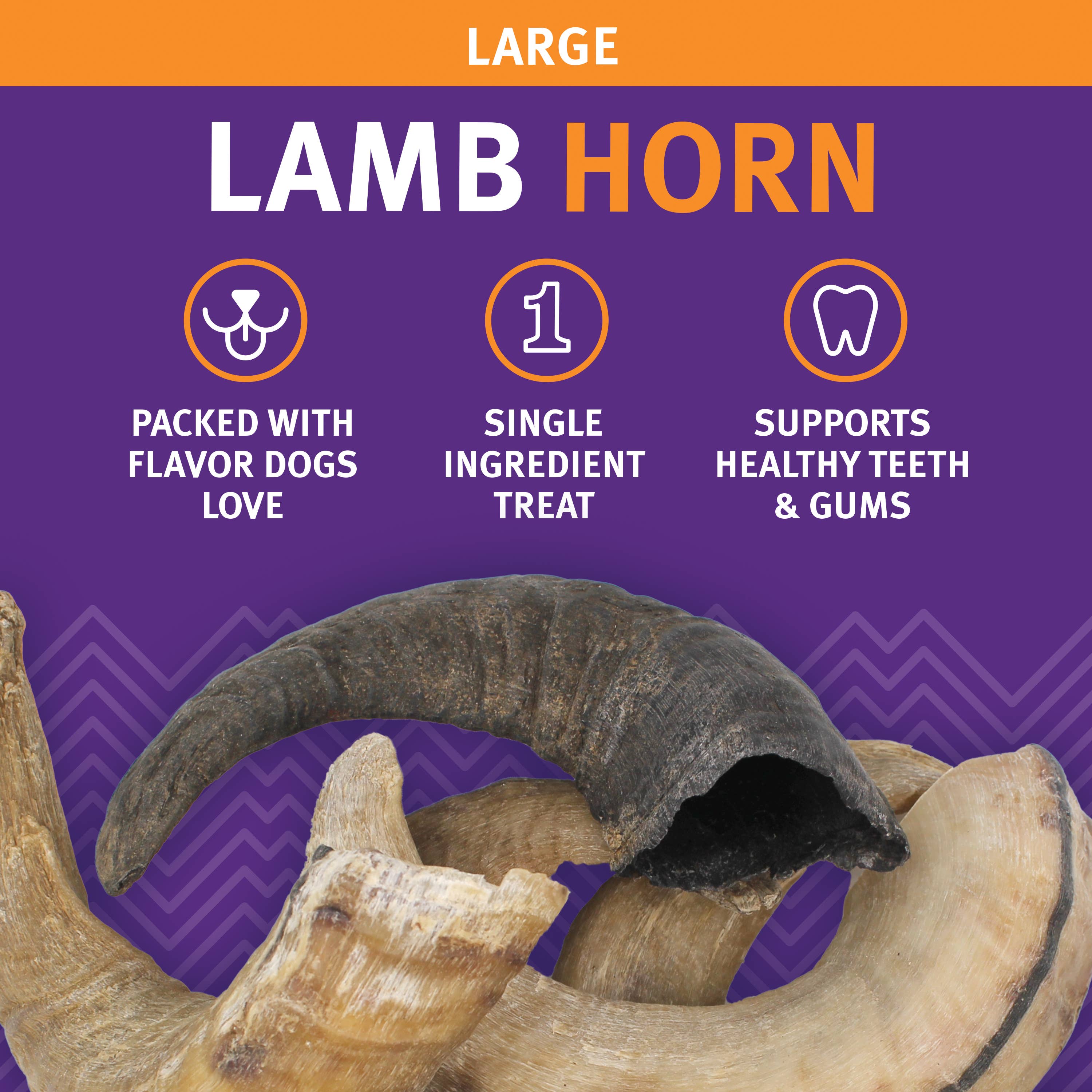 Icelandic+ Large Lamb Horn Dog Treat