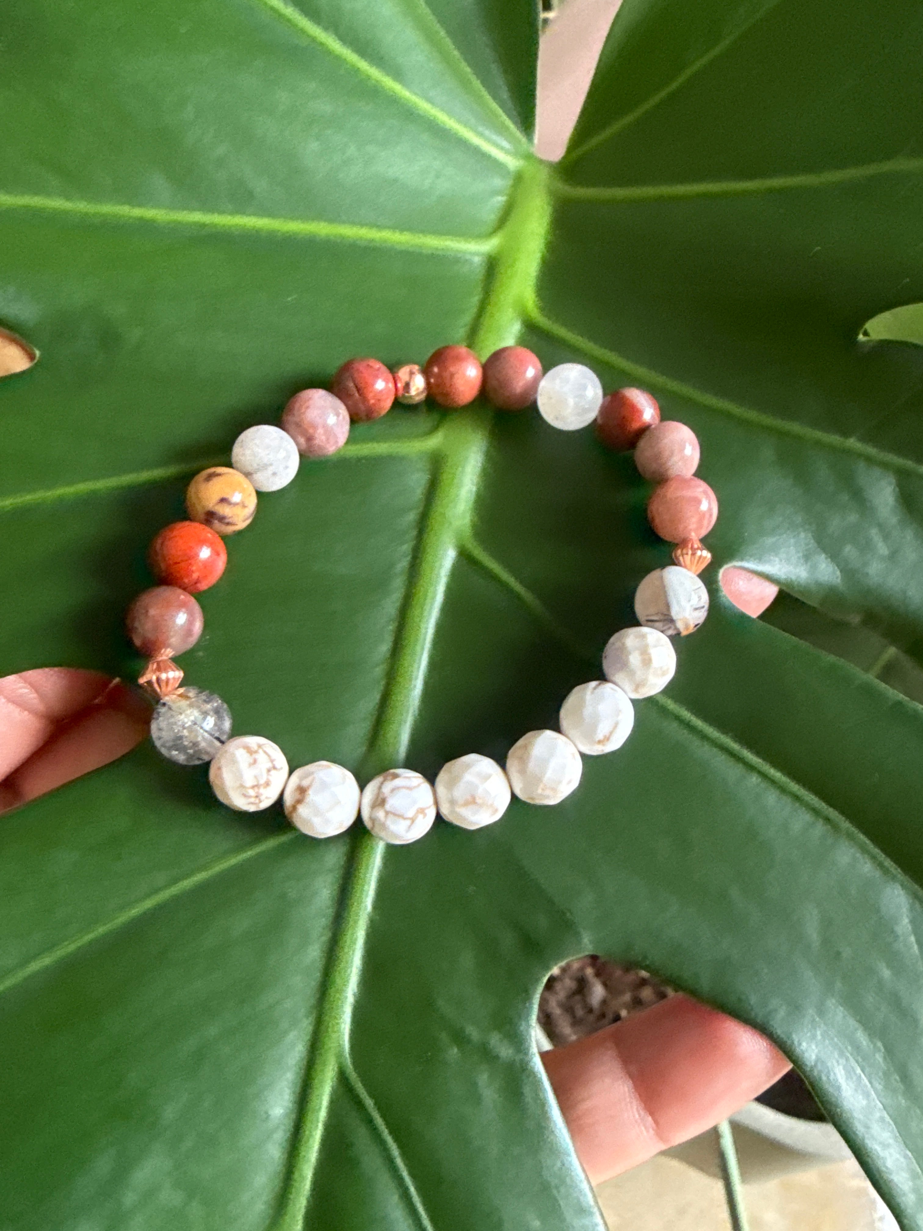 Sacred Desert Guardian – 6.5–7” Mookaite, White Buffalo, Black Tourmaline Rutile & Copper