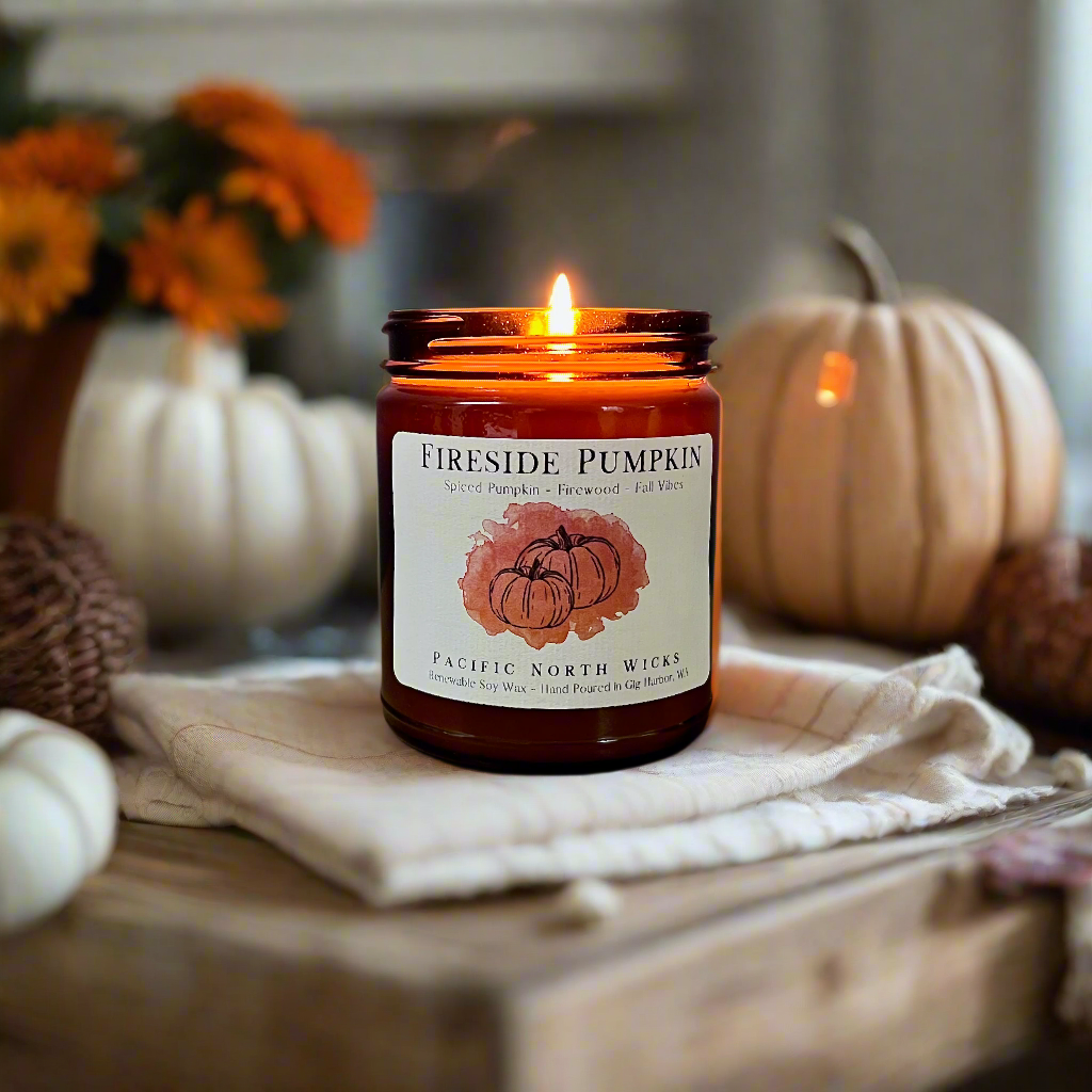 Fireside Pumpkin Candle | Fall Scented Soy Candle | Autumn