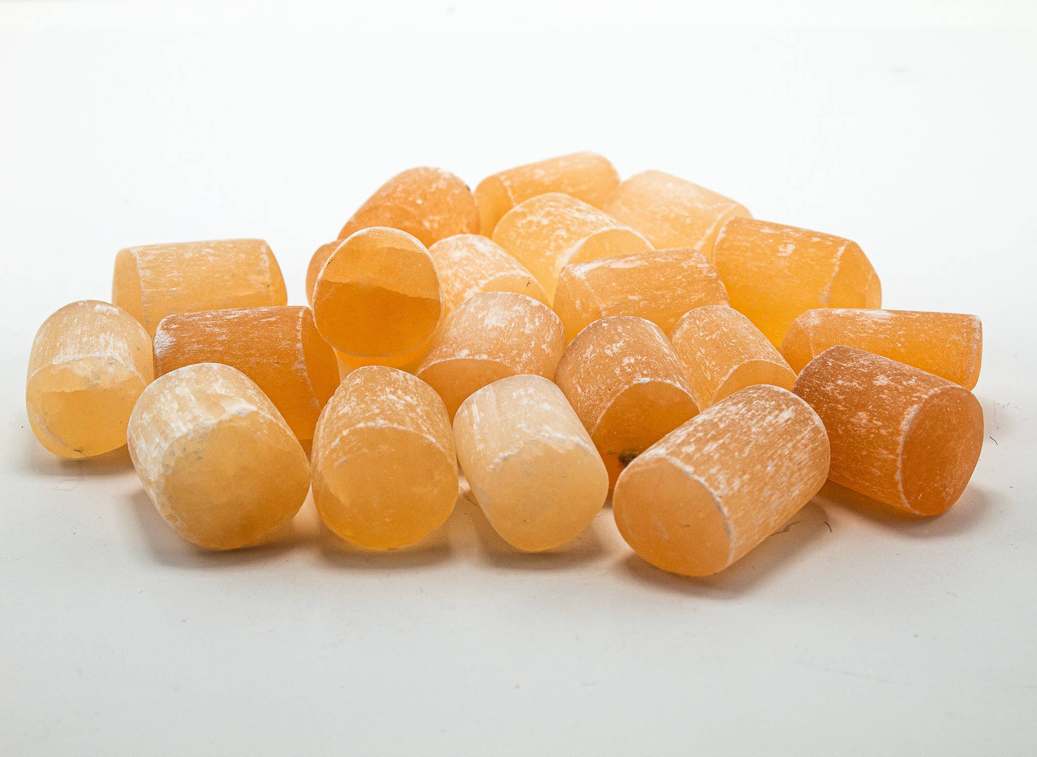 Selenite Tumbled White and Orange 1/2Kilo-1lbs