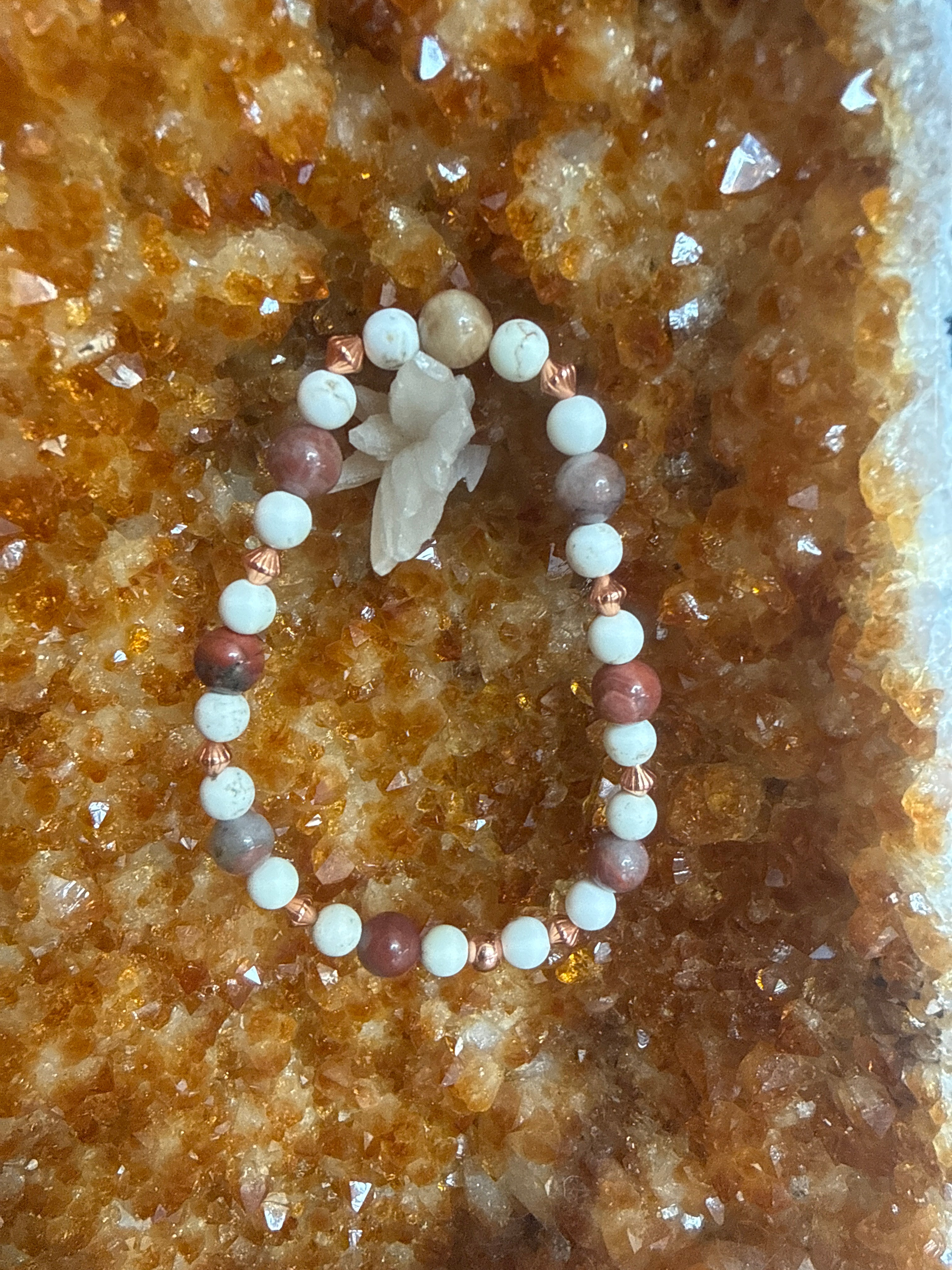Sacred Desert Path – 8” Mookaite, White Buffalo & Copper