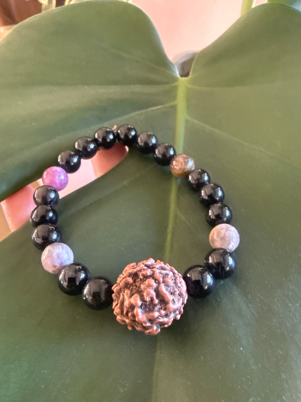 Watermelon Heart Chakra Protection Bracelet – 6–6.5 inch