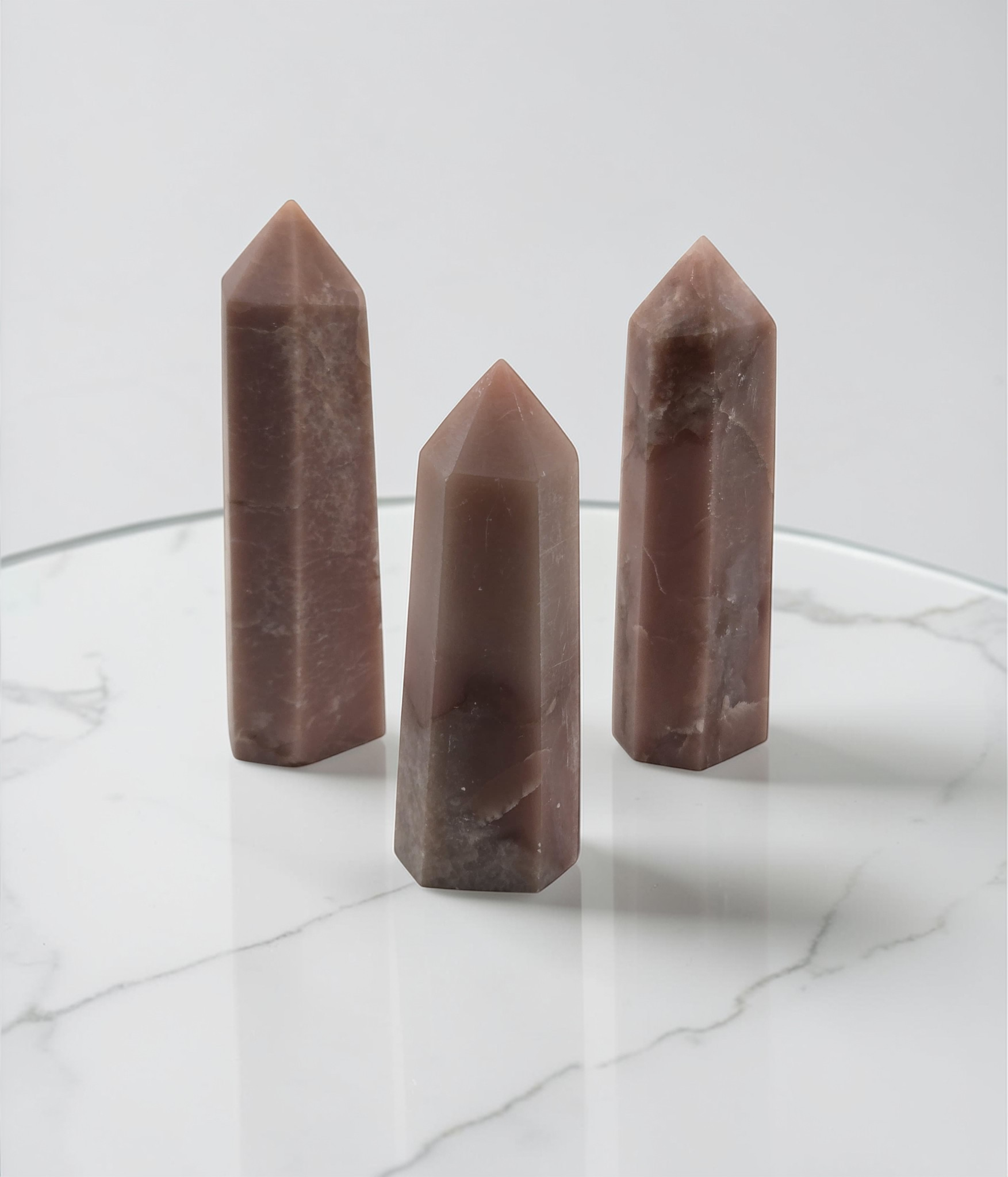 Pink Opal Obelisk/ Tower 6 sided