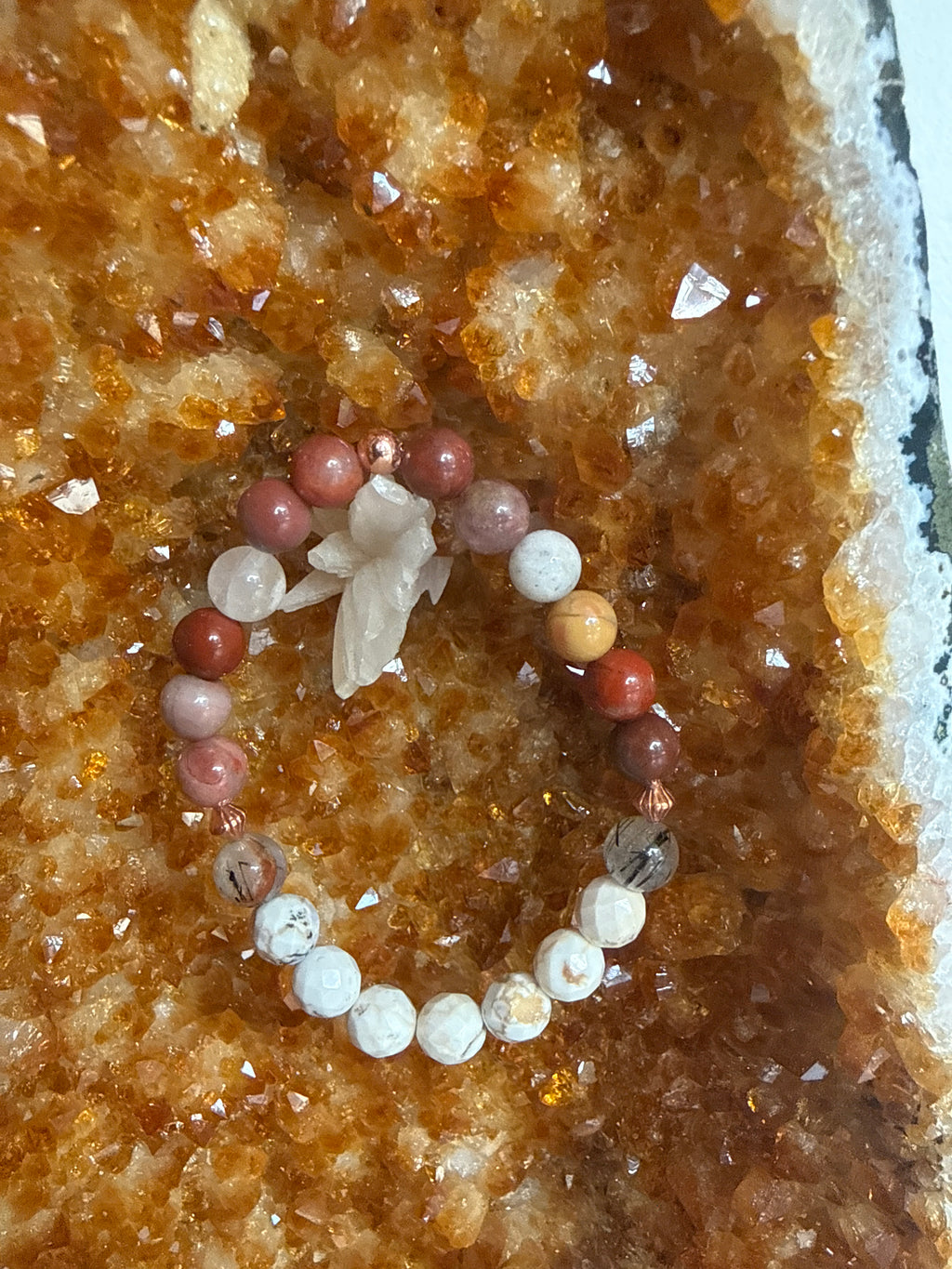 Sacred Desert Guardian – 6.5–7” Mookaite, White Buffalo, Black Tourmaline Rutile & Copper