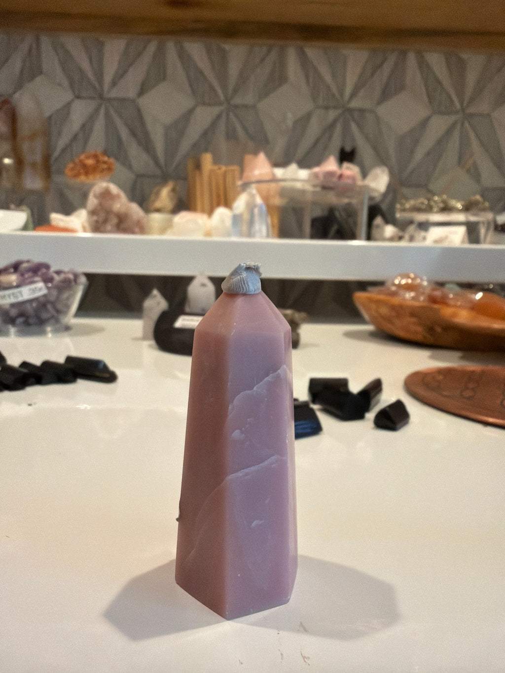 Pink Opal Obelisk/ Tower 6 sided