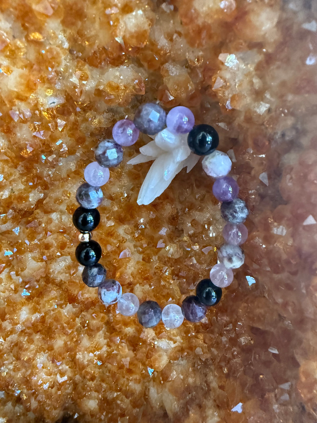 Protected Heart Ascension – Super 7, Eudialyte & Black Tourmaline Bracelet 6–6.5”