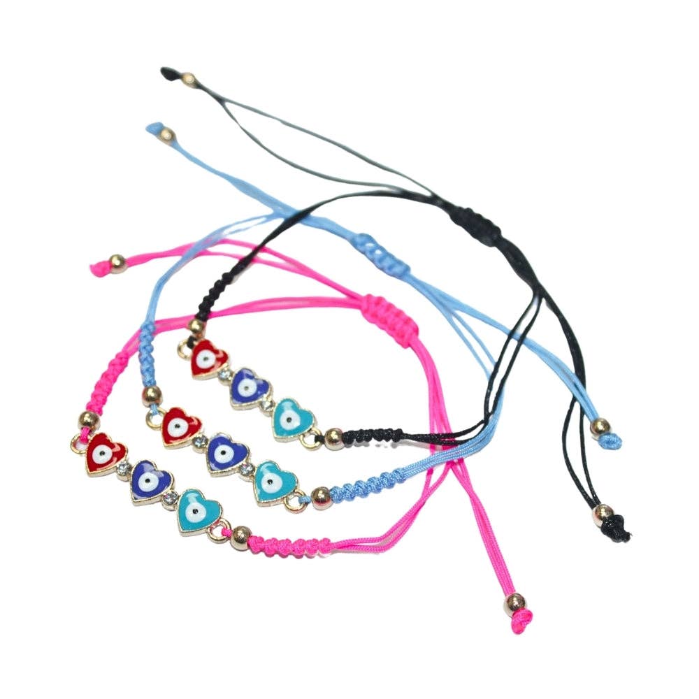 Bracelet - Evil Eye Heart, pack of 12