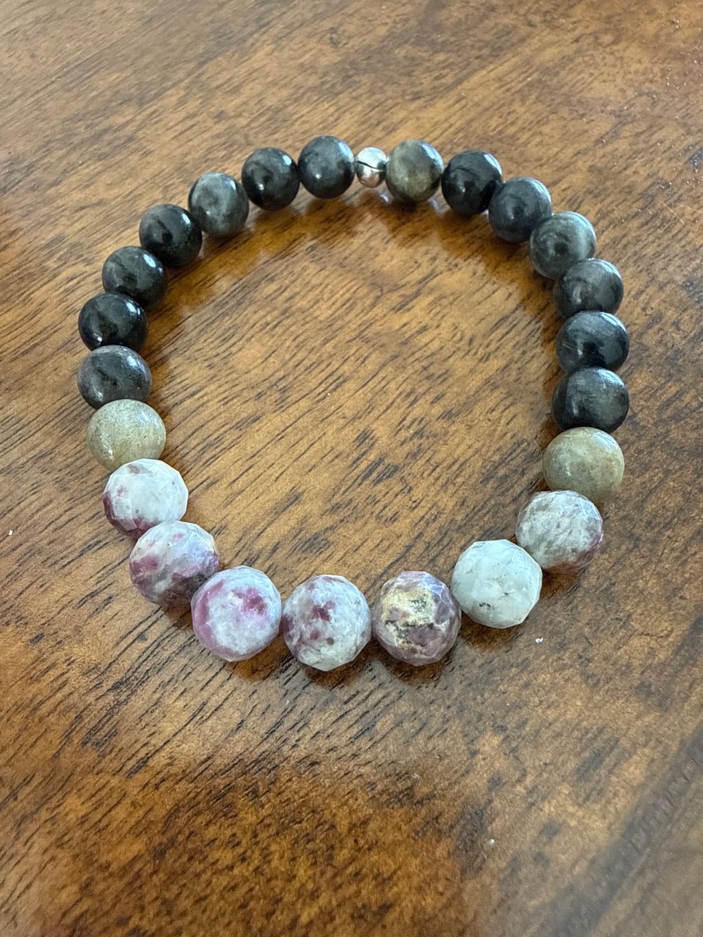 Intuitive Heart Path – Eudialyte, Larvikite & Labradorite Bracelet 7”