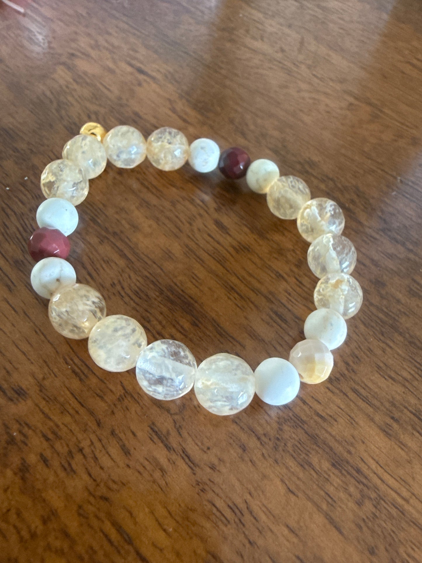 Sacred Desert Sunbeam – 6” Mookaite, White Buffalo, Pineapple Quartz