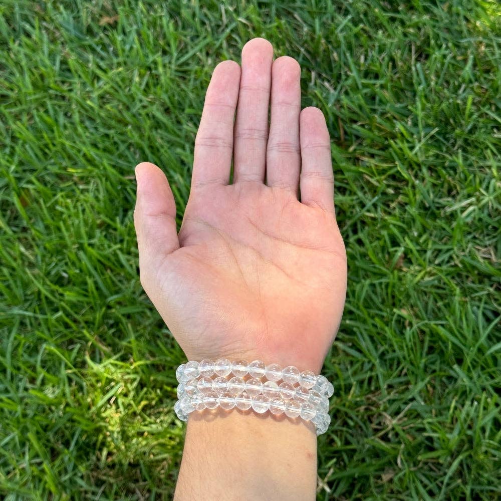 Crystal Bracelet - 8mm Clear Quartz, pack of 5