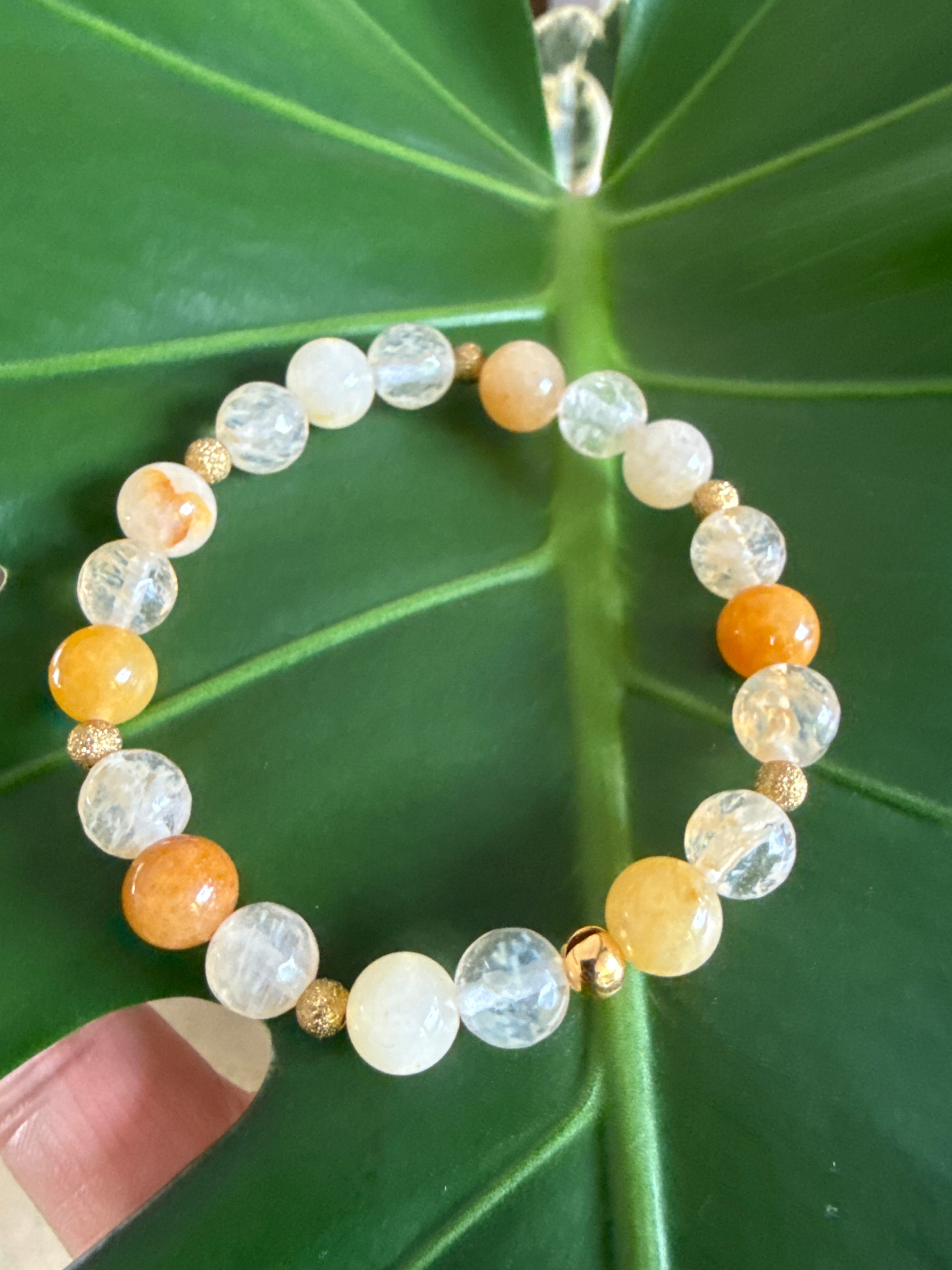 Solar Aura Clarity Bracelet – 6.5” (One of a Kind)