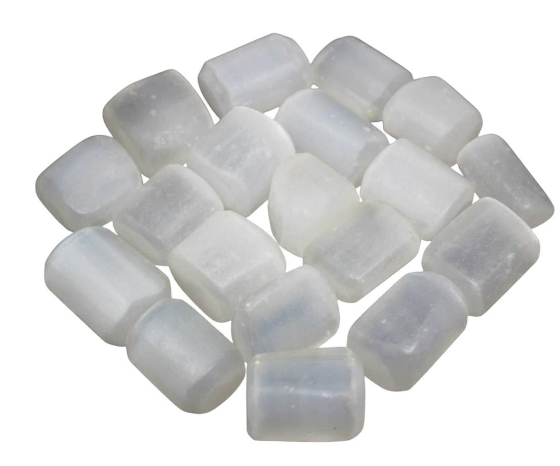 Selenite Tumbled White and Orange 1/2Kilo-1lbs