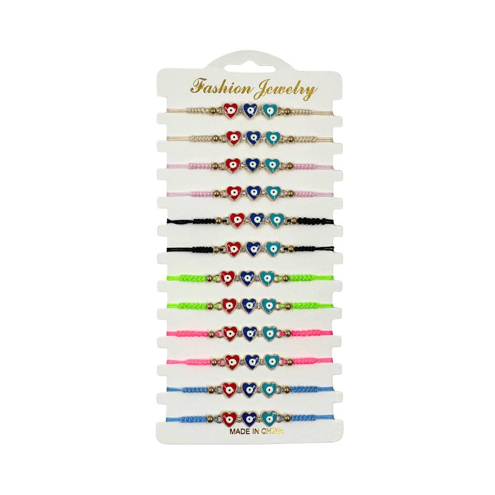 Bracelet - Evil Eye Heart, pack of 12