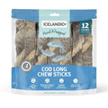 Icelandic+ Hand Wrapped Cod Skin 10" Long Chew Stick 12-Pack