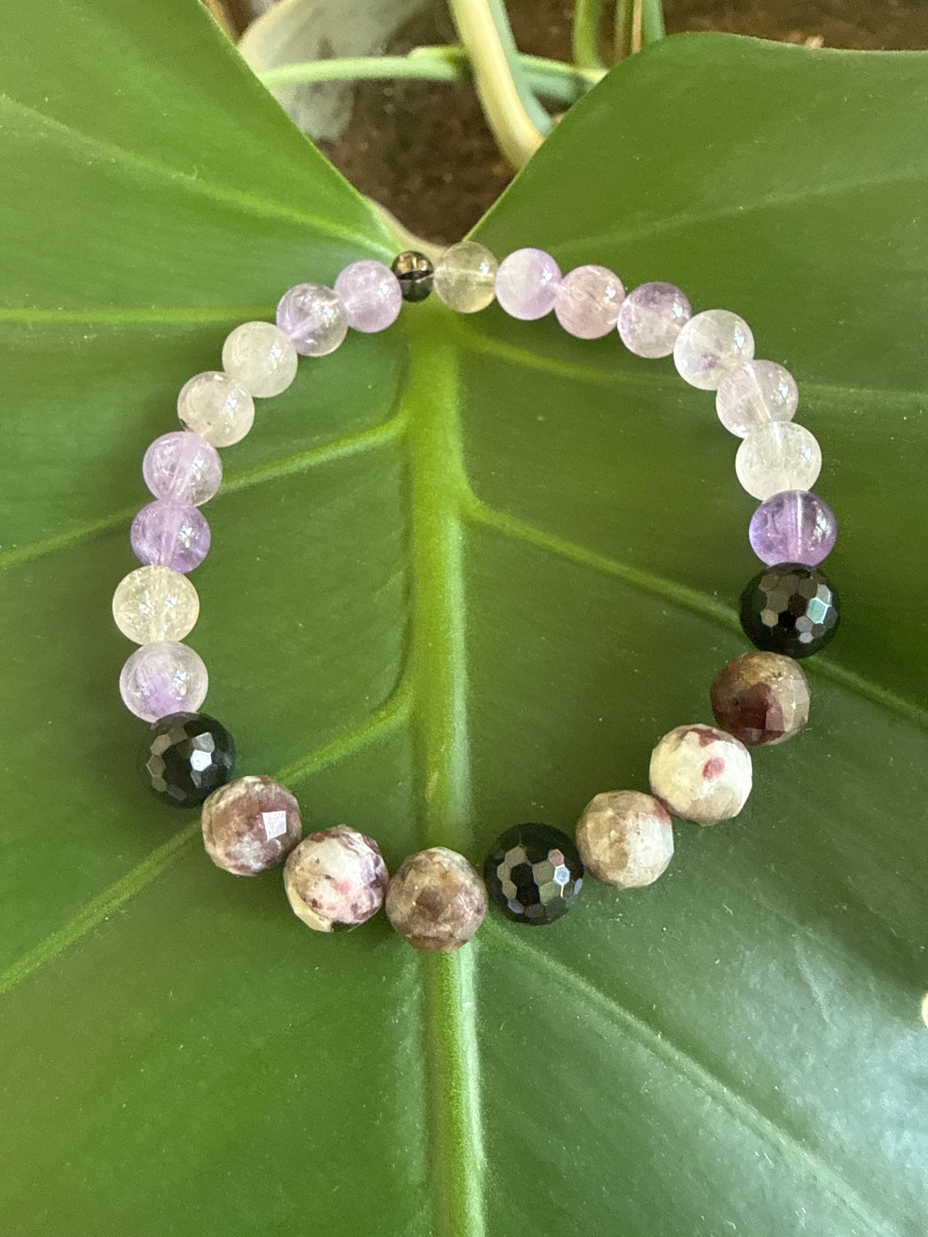 Protected Heart Ascension – Super 7, Eudialyte & Black Tourmaline Bracelet 7”