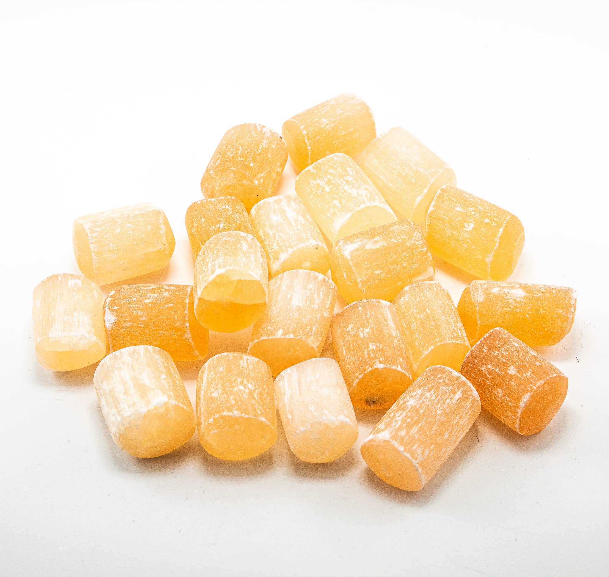 Selenite Tumbled White and Orange 1/2Kilo-1lbs
