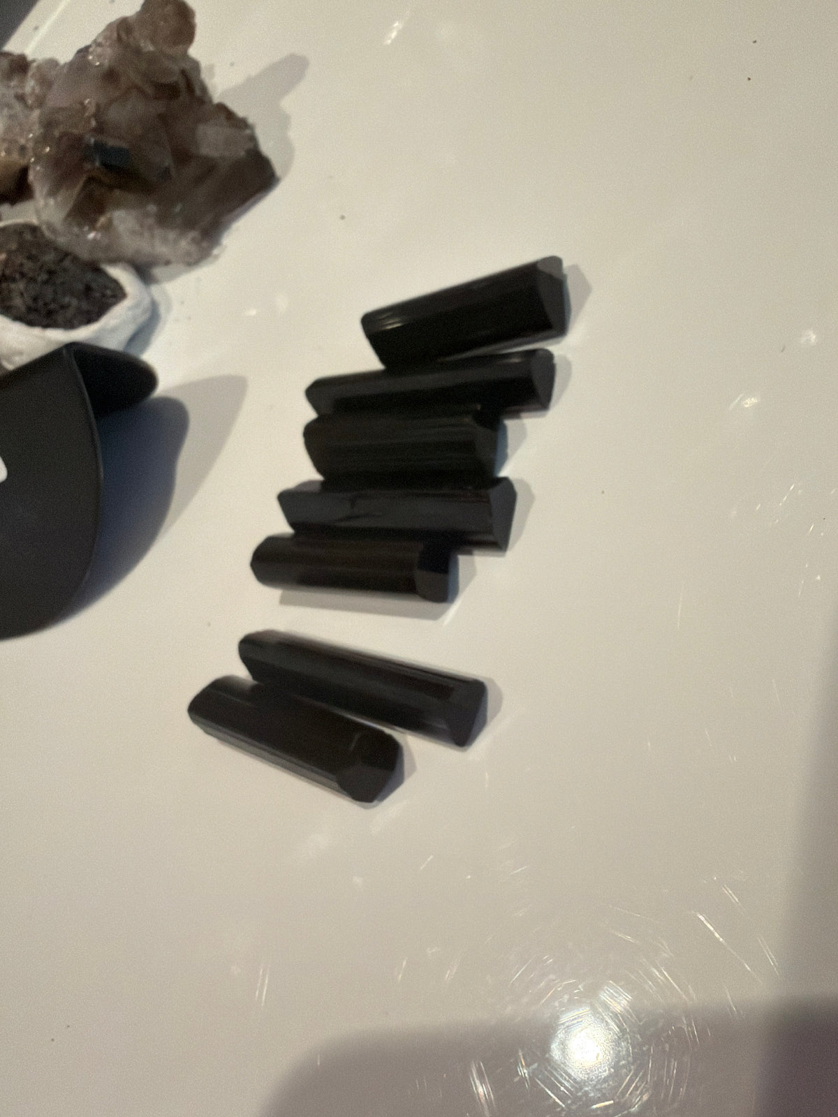 Black Tourmaline Rod Crystals AAA