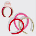 Velvet Headband 3pc Set - Red Pink & Green
