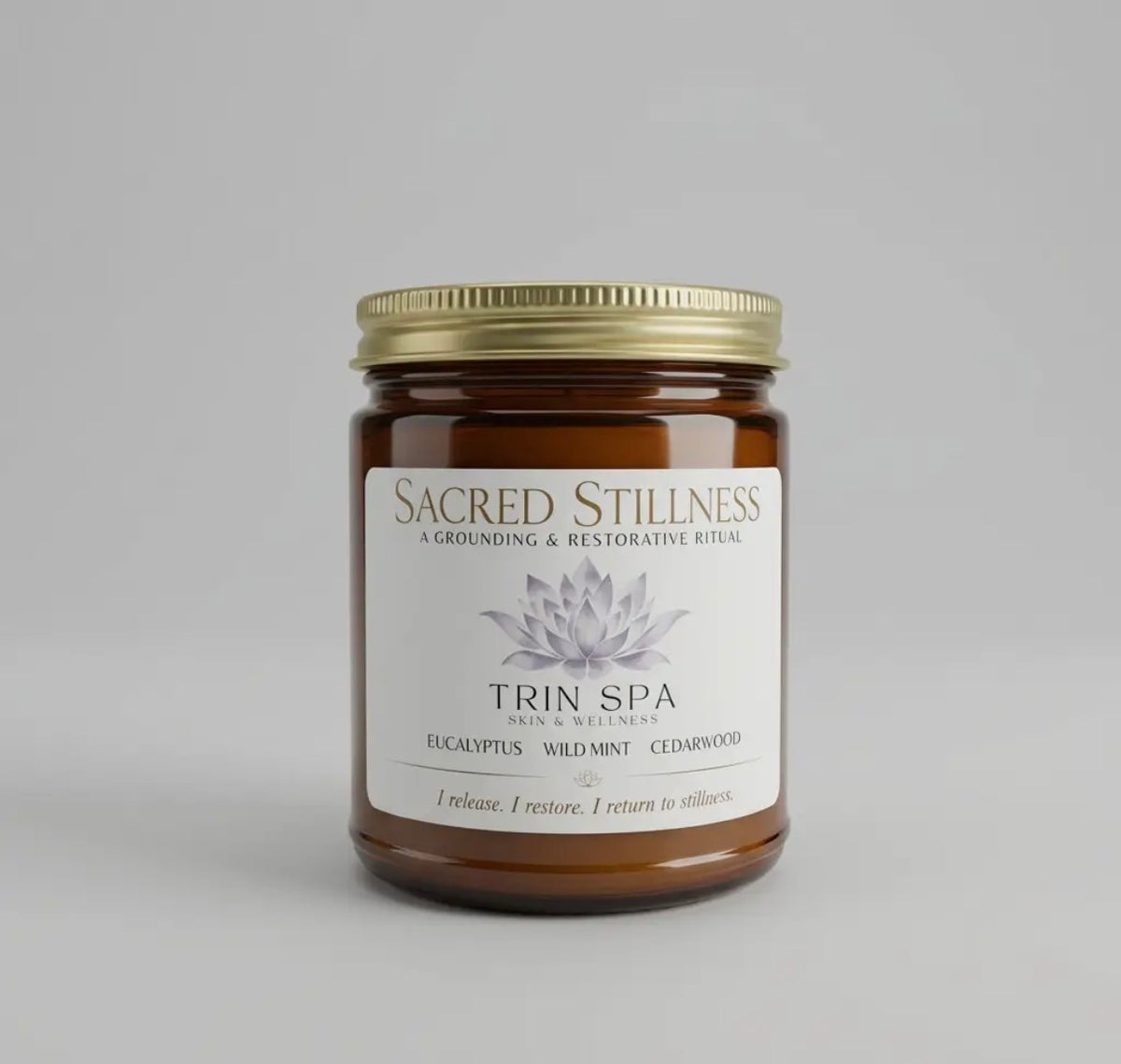 Trin Spa Sacred Stillness Candle  - Eucalyptus Mint Cedarwood