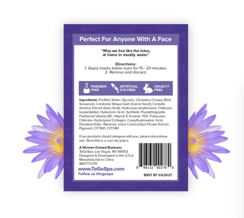 LOTUS FLOWER HYDRATE & ELEVATE UNDER EYE MASK