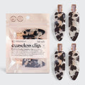 Recycled Plastic Creaseless Clips 4 pc - Black Tortoise
