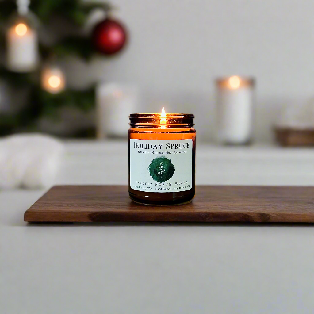 Holiday Spruce Candle | Evergreen, Pine, Fir Scent | Soy 