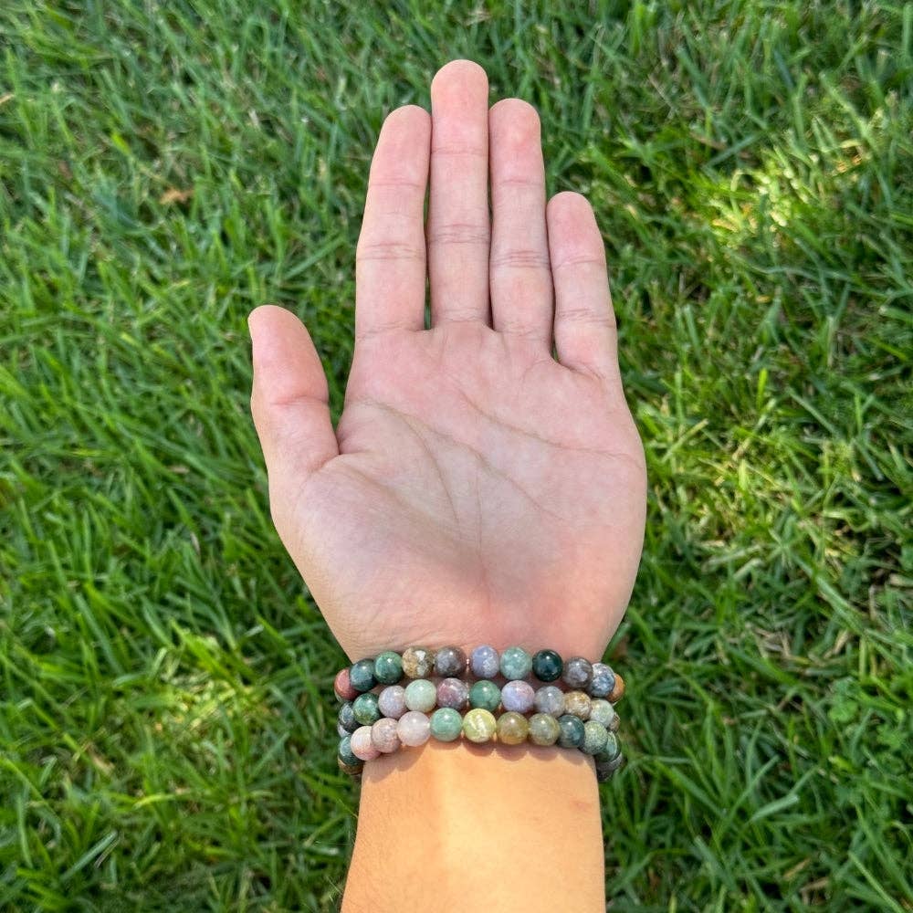 Crystal Bracelet - 8mm Fancy Jasper, pack of 5