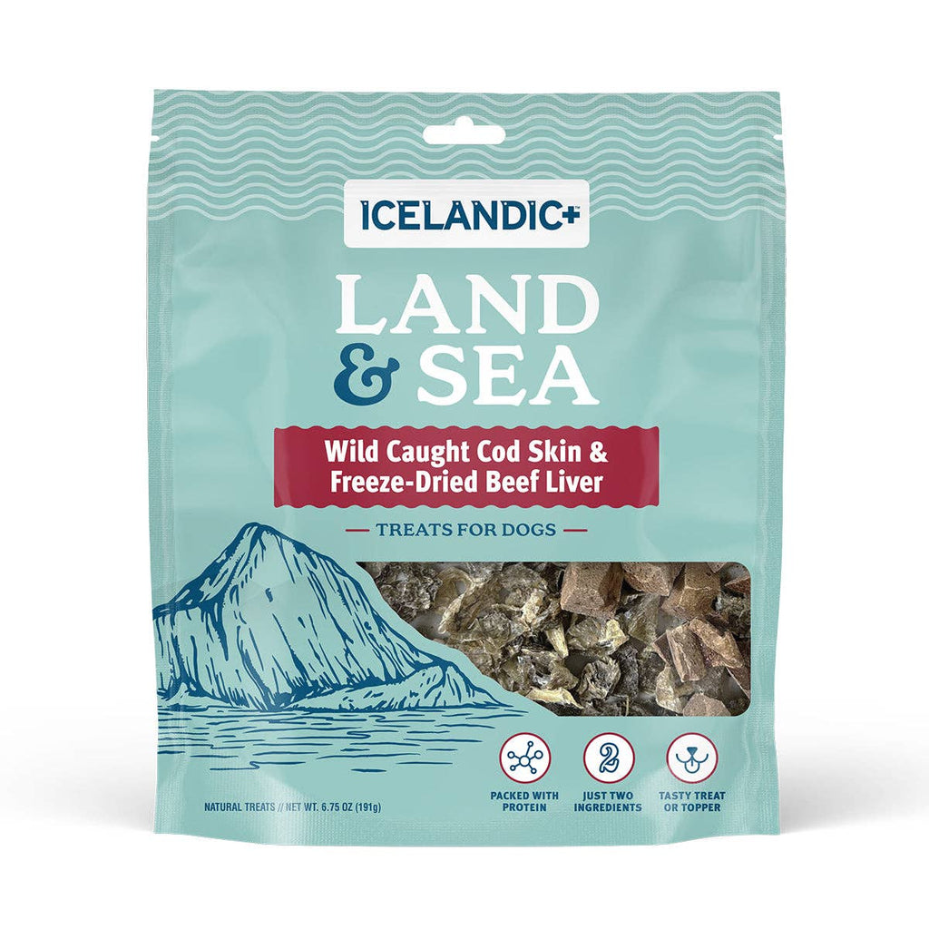 Land & Sea Cod Skin & Freeze-Dried Beef Liver Treats for Dogs