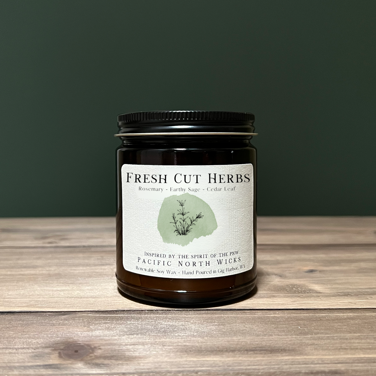 Fresh Cut Herbs Candle | Rosemary Sage | Garden Scent | Soy