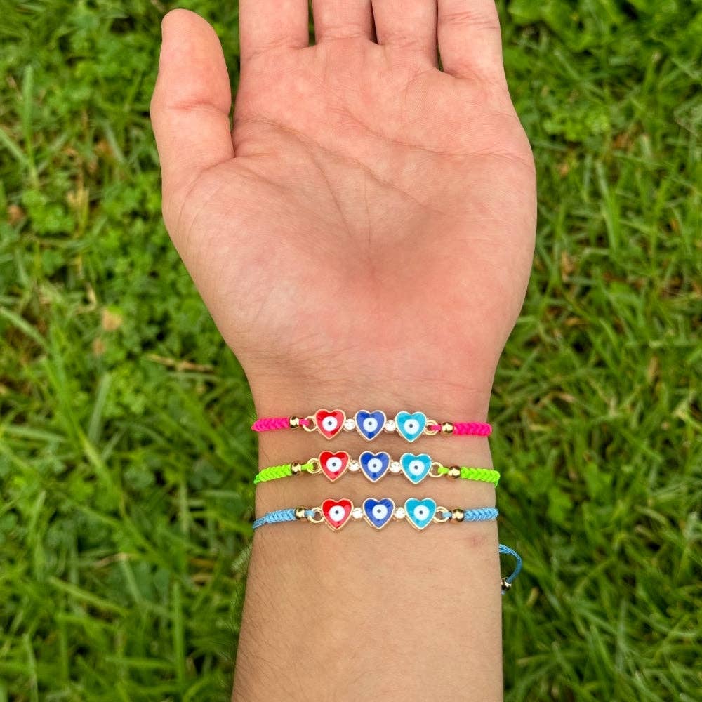 Bracelet - Evil Eye Heart, pack of 12