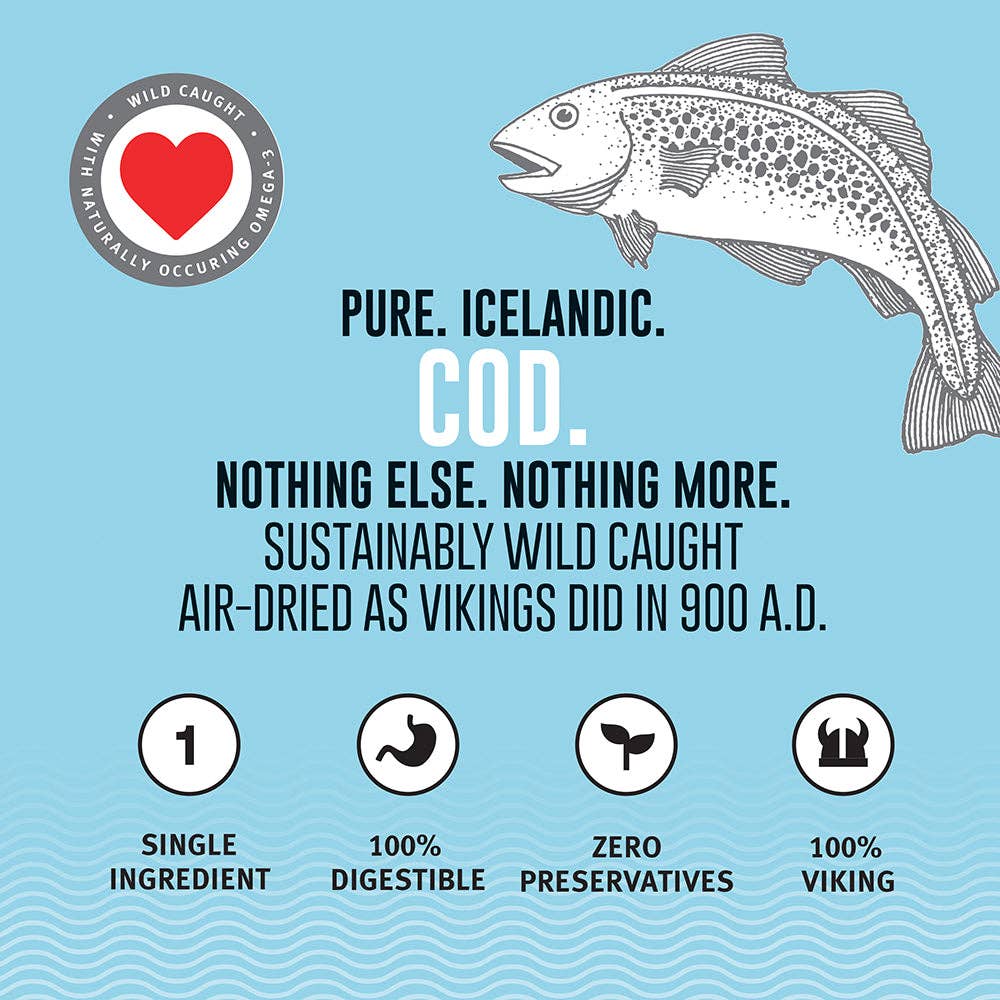 100% Wild-Caught Icelandic Cod Skin Chews for Dogs