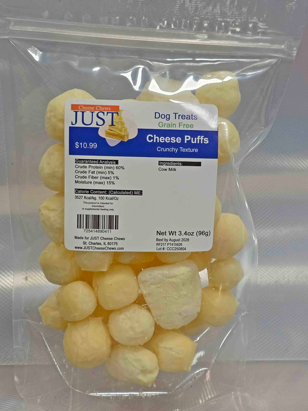 Yak Cheese Puffs Dog treat bag 3.4 oz (Your/Our/No label)