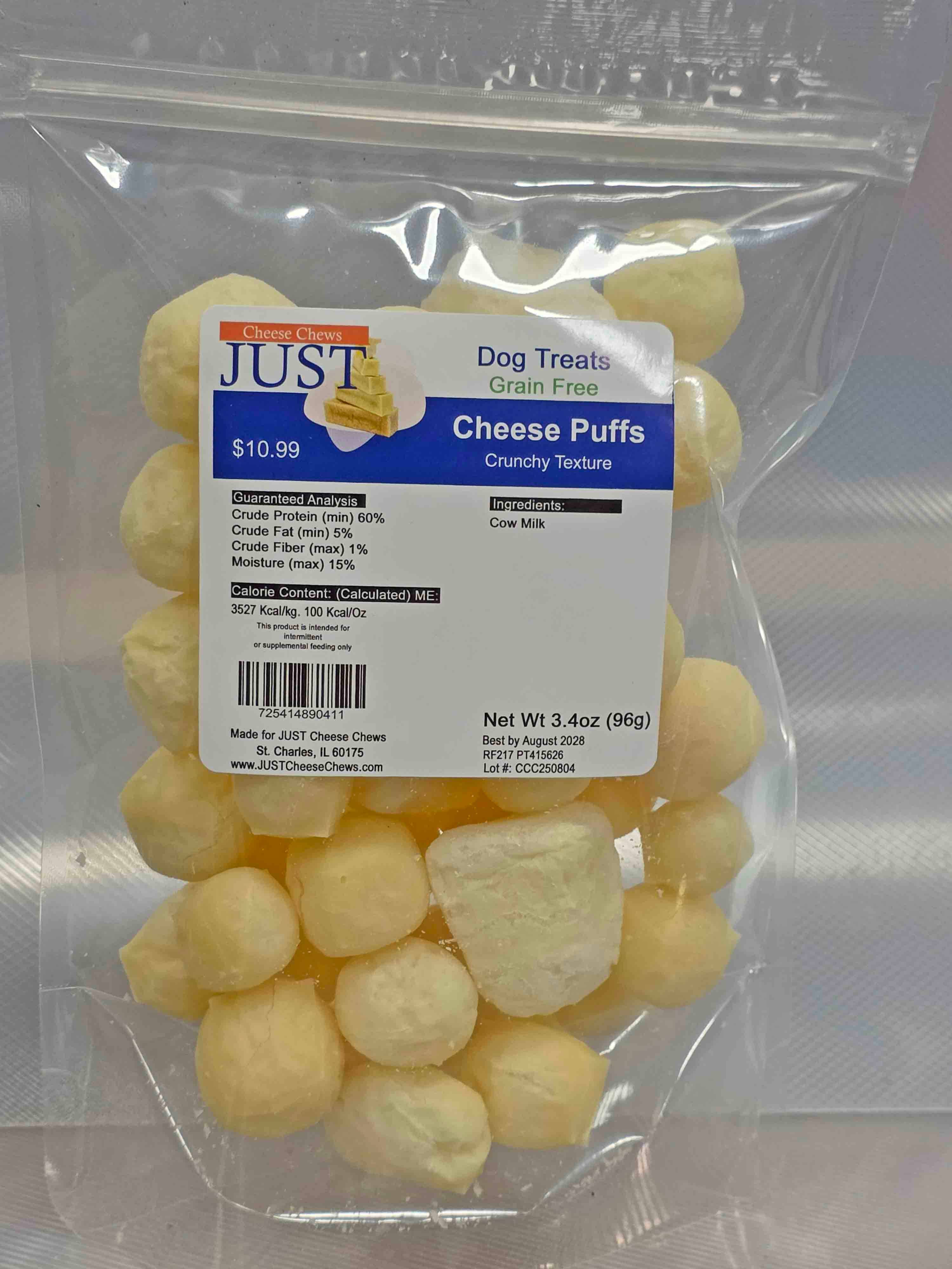 Yak Cheese Puffs Dog treat bag 3.4 oz (Your/Our/No label)