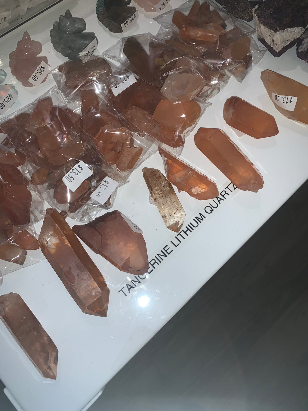 Tangerine Lemurian Quartz Points